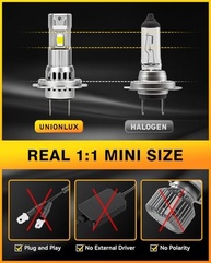 Unionlux Lâmpadas H7 Super Brilho 6500K - Farol de Neblina Mini Plug and Play (2 Unidades) - imagem 5