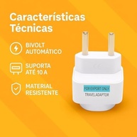 Adaptador Universal de Tomada: Viaje Conectado no Reino Unido, Europa e Brasil (Bivolt) - imagem 2