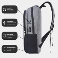 Mochila Executiva Unissex para Notebook até 15.6” - com Entrada USB e Passa-fio para fone – Ideal para Faculdade, Trabalho e Viagens – Antifurto, Resistente e Confortável - imagem 3