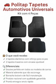 Kit 4 Tapetes Automotivos Universais em Borracha Lavável - Encaixe Perfeito para Todos os Carros - imagem 4