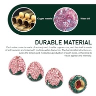 4 Tampas de Válvula de Pneu Morango com Strass - Acessórios Universais e Charmosos para Carros e Motos - imagem 4