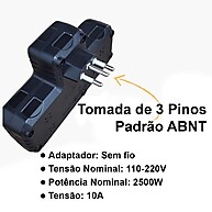 Adaptador de Tomada Benjamin: 3 Entradas + 1 Universal ⚡ - imagem 2