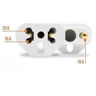 Kit 3 Adaptadores Tomada Universal 10A/20A Branco - Conexão Segura e Moderna - imagem 3