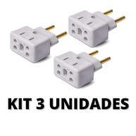 Conjunto 3 Adaptadores de Tomada Universal 10A/20A Bivolt Padrão Novo NBR14136 - Premium Dupin - imagem 3