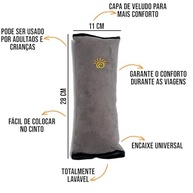 Kit Almofada e Protetor de Cinto de Segurança Universal para Carro (Cinza) - Conforto e Segurança para Todos! - imagem 4
