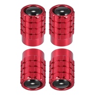 4 Tampas de Válvula de Pneu Alumínio Vermelho - Proteção Universal Anti-Poeira - imagem 1