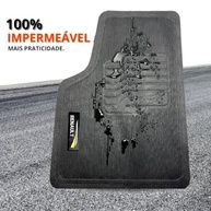 Jogo de Tapete Borracha Universal Renault Captur, Clio, Duster, Kwid, Sandero e Mais - 5 Peças Bordado Personalizado Lavável Durável Preto - imagem 4