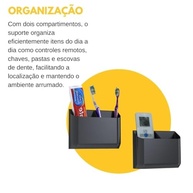 Suporte de Parede Duplo para Controles Remotos Universal – Branco | Organize sua Sala com Estilo - imagem 4