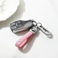 Chaveiro mosquetão, chaveiro universal resistente feito à mão, chaveiros de carro com rotação de 360 graus e anel em D antiperda para homens e mulheres, rosa - imagem 4