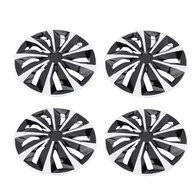 Kit 4 Calotas Aro 14 Universal Preta e Prata - Proteção e Estilo para Carros, SUVs e Caminhões - imagem 4