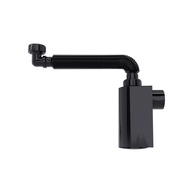 Sifão Universal de Parede Preto Compacto com Copo de Limpeza – Blukit Linha Black - imagem 1