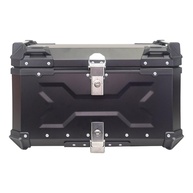 Bau de Moto 60L Universal em Alumínio Preto: Leve 2 Capacetes com Segurança e Estilo! - imagem 1