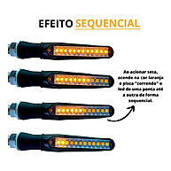 Pisca Sequencial Moto: Kit 4 LEDs Slim Universal - imagem 2