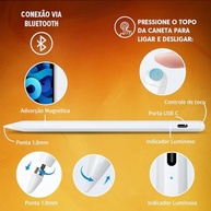 Caneta Stylus Touch Screen Universal para Celular, Tablet e iPad – Alta Precisão, Compatível com Android e iOS – Rejeição de Palma e Ponta Fina Sensível - imagem 5