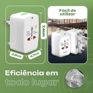 Adaptador Tomada Universal Viagem Internacional Bivolt com USB e Plug Retrátil - imagem 5