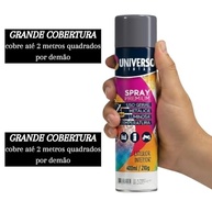 Tinta Spray 400ml Brilhante Uso Geral em Aço Ferro Couro Gesso Cerâmica | Universo - Cinza Grafite - imagem 5