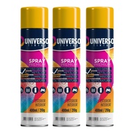 Tinta Spray 400ml Amarelo Uso Geral em Aço Ferro Couro Gesso Cerâmica | Universo | Kit 03 un - imagem 1