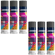 Tinta Spray 400ml Preto Fosco Uso Geral em Aço Ferro Couro Gesso Cerâmica | Universo | Kit 06 un - imagem 1
