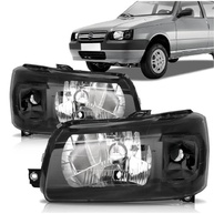 Farol Máscara Negra Uno Fiorino 2004-2013 Lado Passageiro (Direito) - Lente Lisa Acrílico - imagem 2