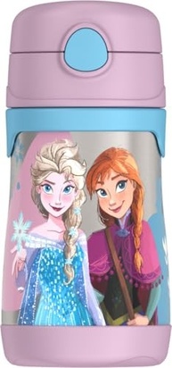 Thermos Garrafa Infantil com Canudo Pop-Up 293ml - Aço Inox, Design Frozen - imagem 2