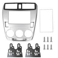 Moldura Painel 2DIN Prata para Rádio/Navegação Honda City 2008-2013: Upgrade Completo! - imagem 1
