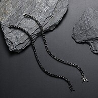 Pulseira de Tênis Preta Hip Hop 3mm 4mm 5mm – Estilo Urbano - imagem 1