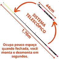 Vara Telescópica Rosa Summer 1,70m 20lbs – Leve e Fácil de Usar - imagem 2