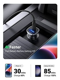 Carregador Veicular UGREEN USB-C PD 20W + QC 18W: Carregamento Rápido Duplo e Compacto para iPhone, iPad e Mais - imagem 4