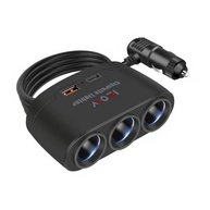 Divisor de Tomada 3 em 1 CIADAZ: Carregamento Rápido USB + PD e 3 Soquetes 120W para Seu Veículo - imagem 2
