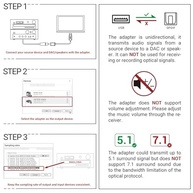 Adaptador Áudio Óptico USB-C para Toslink Cubilux c/ DAC 192kHz - Som Imersivo - imagem 3