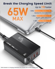 LDNIO 65W USB-C: Carregador Rápido 4 em 1 - imagem 2