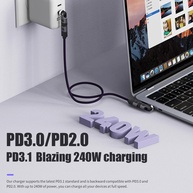 Cabo USB-C 240W: Carregamento Rápido e Rotativo! - imagem 3