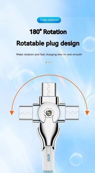 Cabo USB-C 30W: Carregamento Rápido e Rotativo! - imagem 3