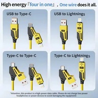 Cabo USB-C 6A Retrátil: Carregue Rápido! - imagem 3