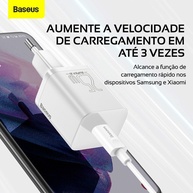 Baseus 25W: Carregador Turbo + Cabo USB-C - imagem 2