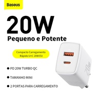 Carregador Baseus 20W: Rápido, USB-A + USB-C - imagem 2