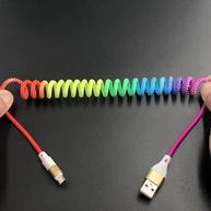 Cabo USB Retrátil Rainbow Spring: Carregue Rápido! - imagem 3