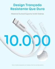 Cabo Anker Zolo CarPlay USB-A para USB-C Trançado 1m: Carregamento Rápido e Conexão Perfeita para iPhone 16/15 e iPad Pro - imagem 5