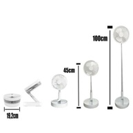 Ventilador Portátil Dobrável 4 Velocidades Recarregável USB - Mesa e Coluna Silencioso Branco - imagem 3