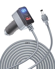 Mini Cabo Starlink 3 em 1: Carregador Veicular 12V/24V com USB-C PD 36W e USB-A 18W | Display Digital - imagem 2