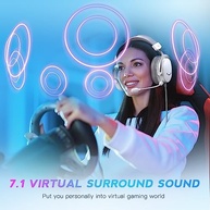 FIFINE Fone de ouvido USB para jogos de PC com conector de áudio de 3,5 mm,microfone removível,som surround 7.1,controle de volume,com fio para streaming para PS5,computador,controlador,Xbox-H9 branco - imagem 4