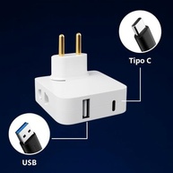 Adaptador Tomada Articulado com USB-C e USB: Carregue 4 Dispositivos + Design Compacto - imagem 5