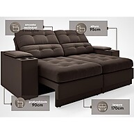 Sofá Retrátil Eureka: Conforto e USB! - imagem 2