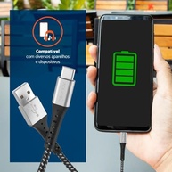 Cabo Geonav Micro USB Nylon Trançado 1.2m - Resistente e Rápido (ESMIBK Preto) - imagem 4