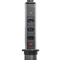 Torre Multiplug Retrátil: 3 Tomadas, USB-C e USB-A Integrados | Solução Elegante e Segura - imagem 5