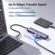 Ugreen 60600: Hub USB-C 3 em 1 (Ethernet + USB) - imagem 2