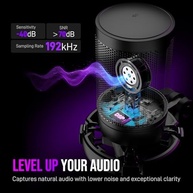 FIFINE Gaming PC Microfone USB, Microfone Condensador para Podcast com Braço,Filtro Pop,Botão Mudo para Streaming,Twitch,Chat Online,Mic RGB para Computador para PS4/5 y Jogadores e Youtuber-A6T - imagem 3