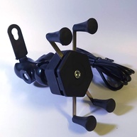 Suporte Universal Moto/Bike c/ Carregador USB Stallion - Fixação Retrovisor/Guidão - imagem 1