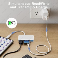 Adaptador 6 em 1: Leitor SD e Hub USB para iPhone - imagem 3