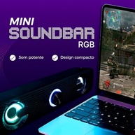 Caixa De Som Pc Computador Notebook Gamer Potente Subwoofer USB P2 Led RGB Soundbar Caixinha - imagem 3